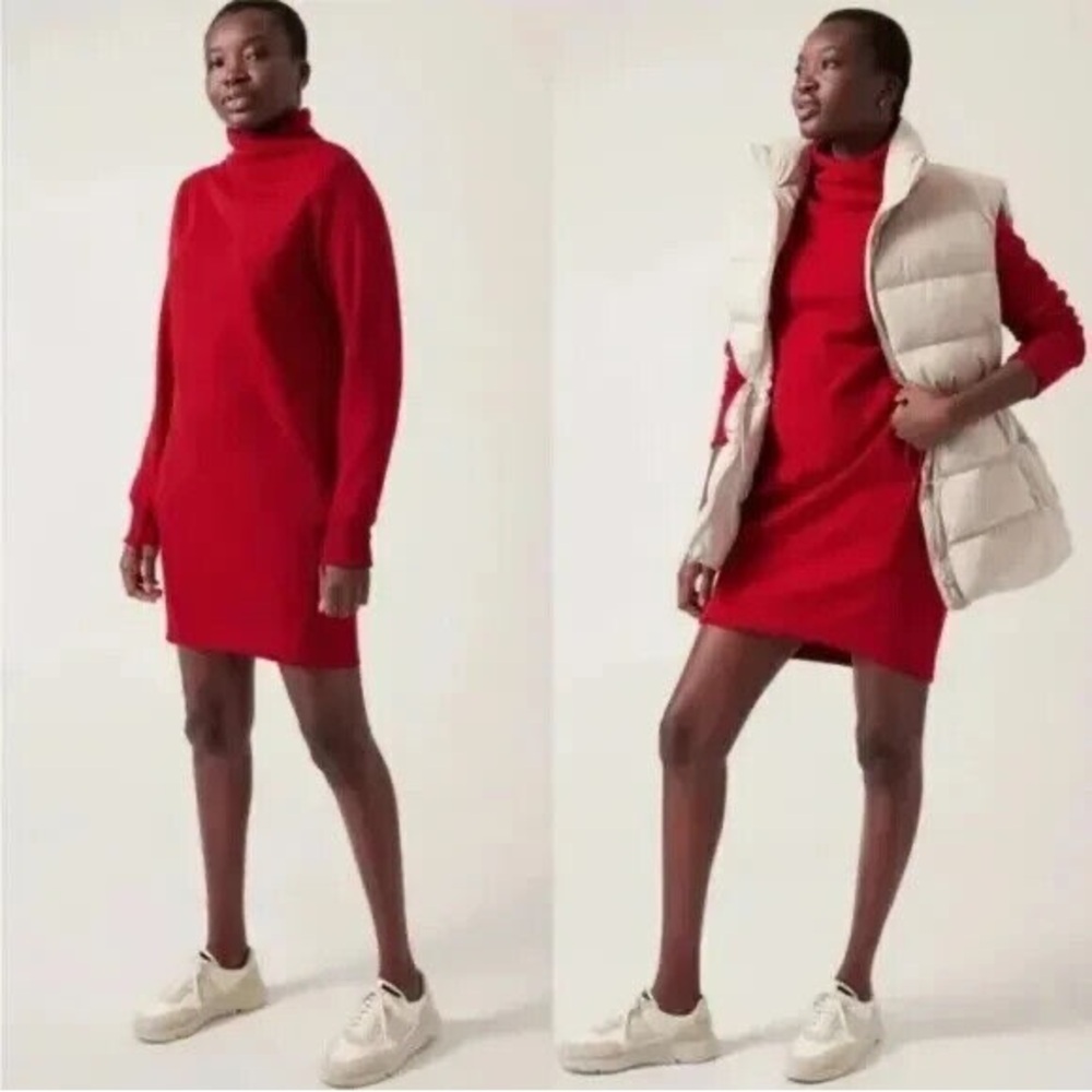 ATHLETA Cozy Karma Mock Neck Dress